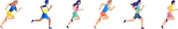 ランナーたちが走っているイラスト